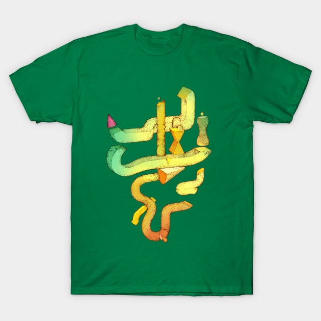 Building Blocks Green and Yellow T-Shirt by ImmortalPink